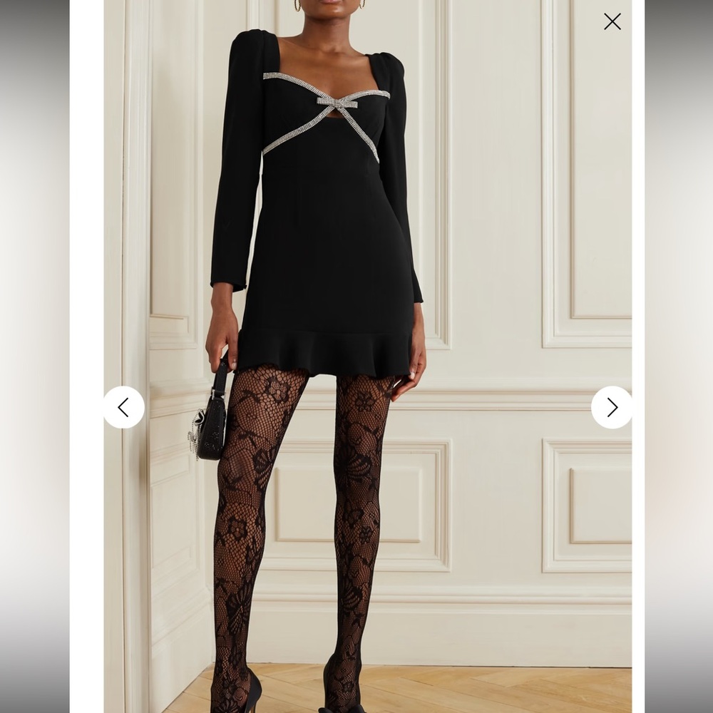 NEW WITH TAGS Self-Portrait Black Crystal Mini Dress